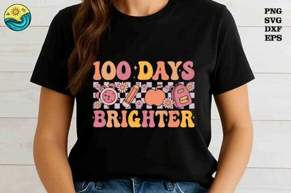 100 Days Brighter SVG Retro 100