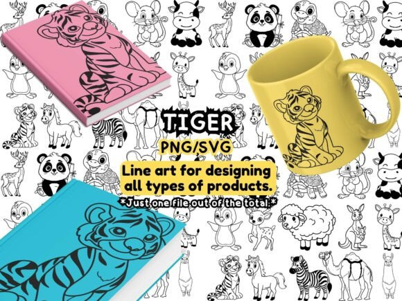 Adorable Baby Tiger SVG PNG for Graphics & Illustrations