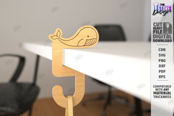 Bag Hook Holder Laser Cut Desk Hanger