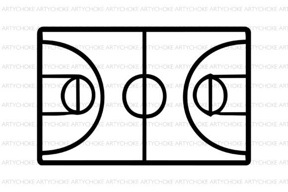 Basketball Court Doodle Clipart: Graphics for Creative Projects