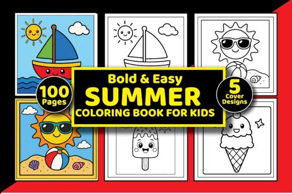 Bold Easy Summer Coloring Pages for Kids