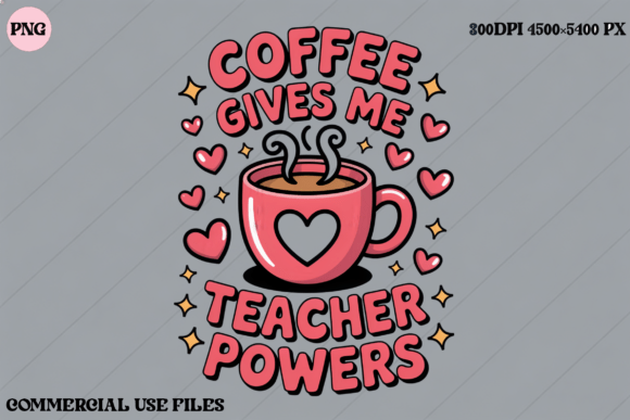 Coffee Gives Me Teacher Powers Funny Graphics