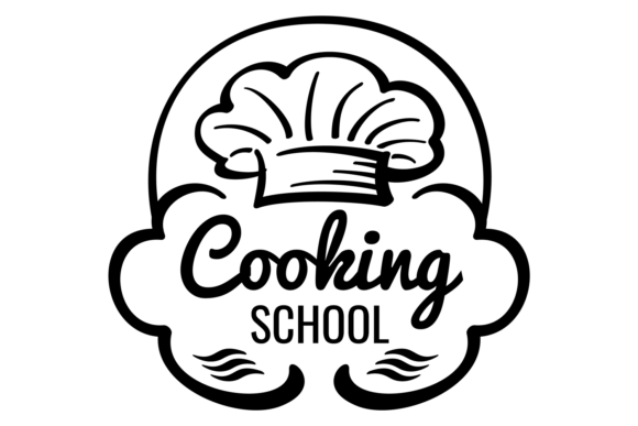 Cooking School Emblem. Chef Class Black Graphics