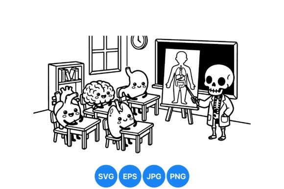 Cute Anatomy Classroom Clipart: Graphics for Creative Branding