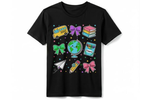 Cute School Supplies Pastel T-Shirt Graphics