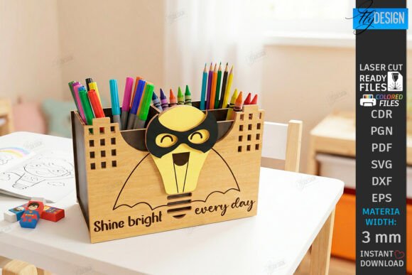 Desk Organizer Laser Cut Pencil Holder