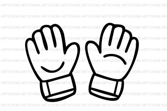 Football Gloves Doodle Clipart: Graphics and Icons for Sports Design