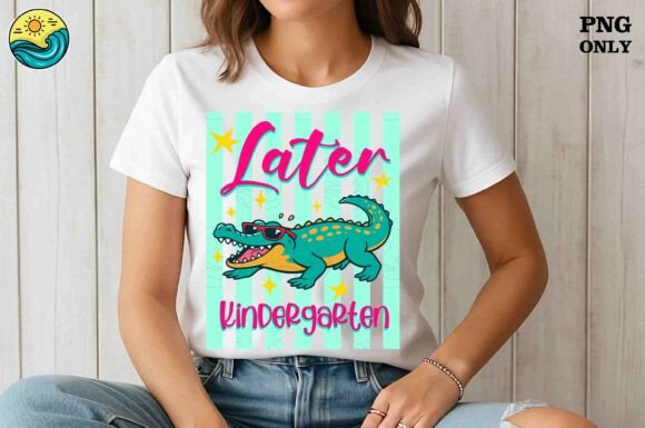 Later Kindergarten Alligator Png Graphics for T-Shirt Designs