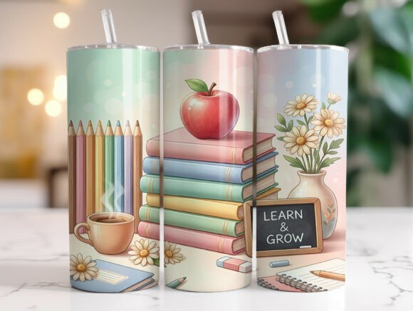 Pastel Teacher 20oz Tumbler Wrap Design