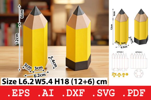 Pencil Shaped Gift Box Graphics and Boxes Amp
