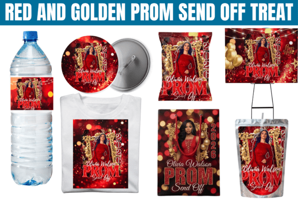 Red and Golden Prom Send Off Treat Graphics
