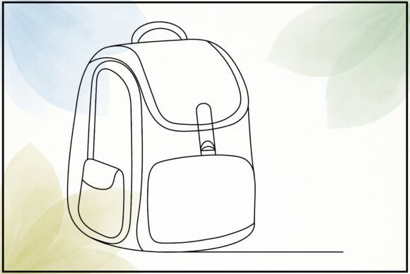 School Backpack Line Art Graphics