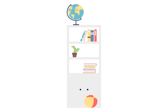 School Cabinet Color Icon. Graphics & Illustrations