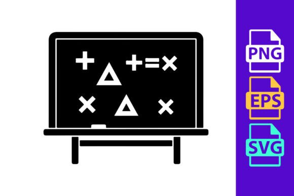 School Chalkboard Math Equation Icon: Graphics for Creative Projects