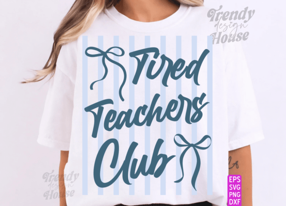 Stripes TEACHER Coquette Png, School PNG Graphics