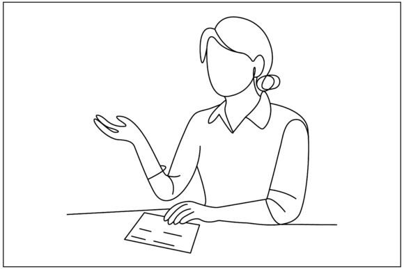 Teacher Laptop Classroom Line Art Graphics