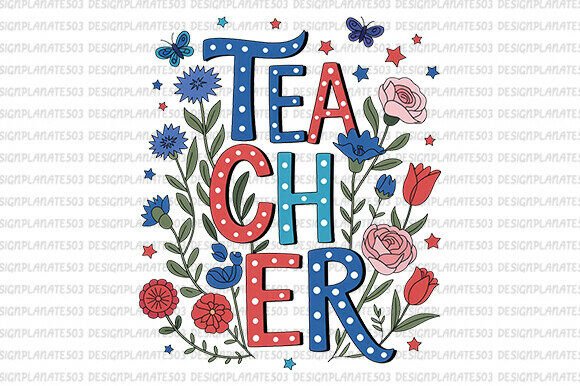 Teacher Png, Floral Teacher Png Graphics