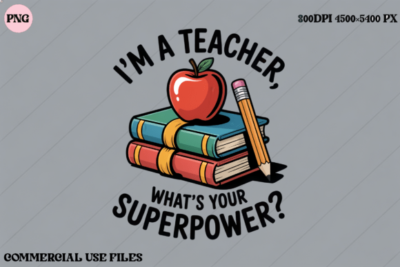 Teacher Superpower Apple Books Pencil Graphics