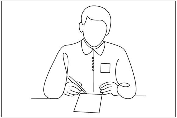 Teacher Teaching Line Art Graphics