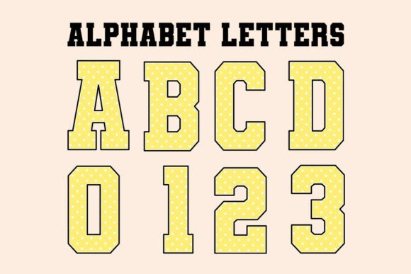 Yellow Polka Dots Teacher Alphabet PNG Graphics